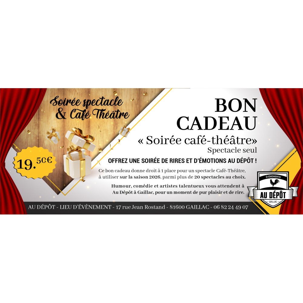 Bon cadeau "Soirée café-théâtre"